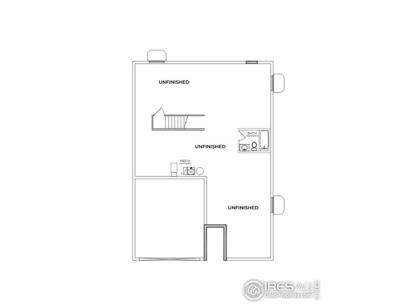 2D floor plan layout of this home in Hudson Hills, Hudson, CO (Image 1).