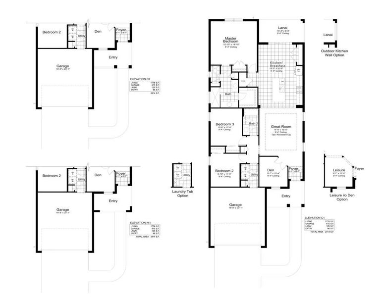 2D floor plan layout for the Imagination 2 by Neal Communities in Boca Royale Golf & Country Club Real Estate and Homes for Sale in Englewood, FL - Neal Communities, Englewood, FL (Image 4). 2D floor plan layout for the Imagination 2 by Neal Communities in Boca Royale Golf & Country Club Real Estate and Homes for Sale in Englewood, FL - Neal Communities, Englewood, FL (Image 4).