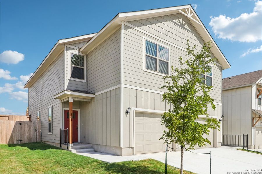Front exterior of a new home in , San Antonio, TX, highlighting curb appeal (Image 22).