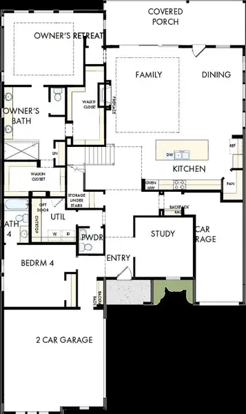 2D floor plan layout of this home in Redden Farms - Executive Series, Midlothian, TX (Image 5).