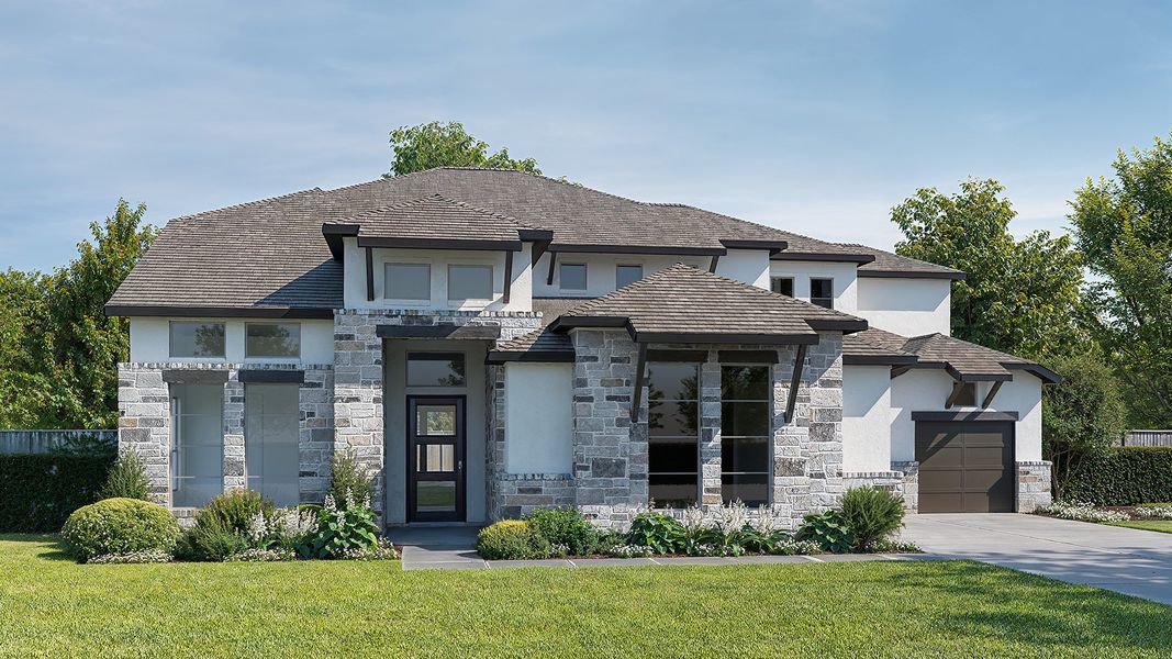 Representative exterior photo of a completed home built from the 3778S by Perry Homes in Esperanza 80', Boerne, TX (Image 5). Representative exterior photo of a completed home built from the 3778S by Perry Homes in Esperanza 80', Boerne, TX (Image 5).