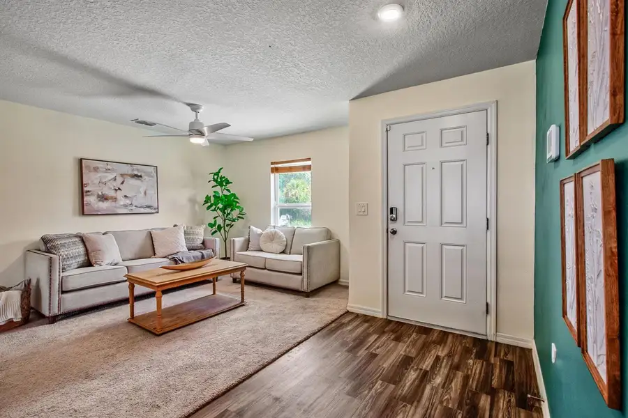 Door entrance and living room