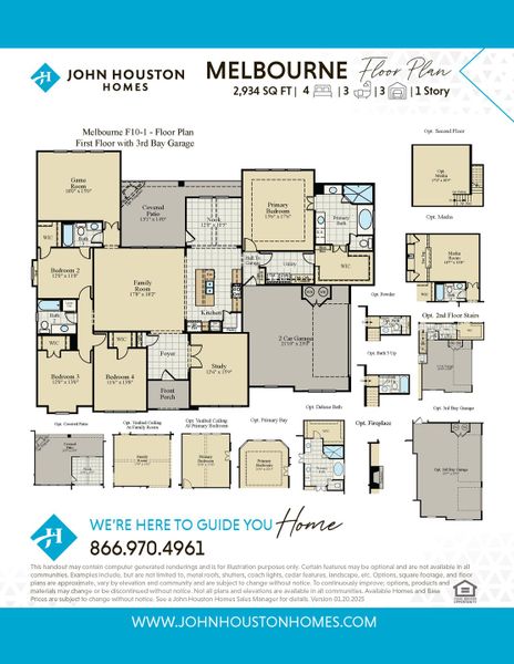 2D floor plan layout for the Melbourne by John Houston Homes in Byrum Ranch - 1 Acre Lots, Maypearl, TX (Image 3). 2D floor plan layout for the Melbourne by John Houston Homes in Byrum Ranch - 1 Acre Lots, Maypearl, TX (Image 3).