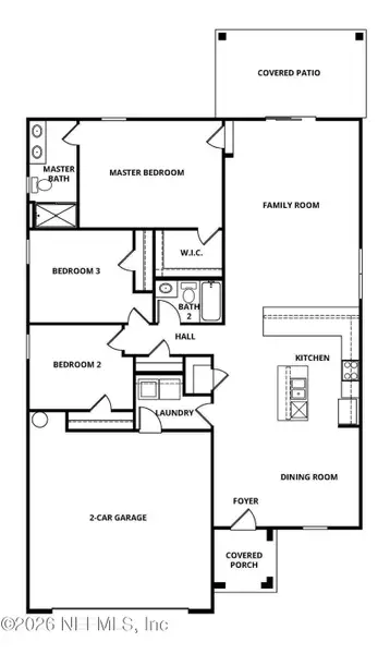 2D floor plan layout of this home in Rolling Hills, Green Cove Springs, FL (Image 4).