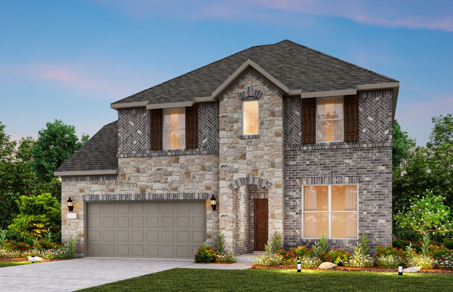 Representative exterior photo of a completed home built from the Wheeler by Pulte Homes in Ribbonwood, Aubrey, TX (Image 23).