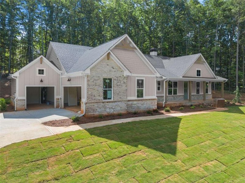 Front exterior of a new home in , Clarkesville, GA, highlighting curb appeal (Image 2). Front exterior of a new home in , Clarkesville, GA, highlighting curb appeal (Image 2).
