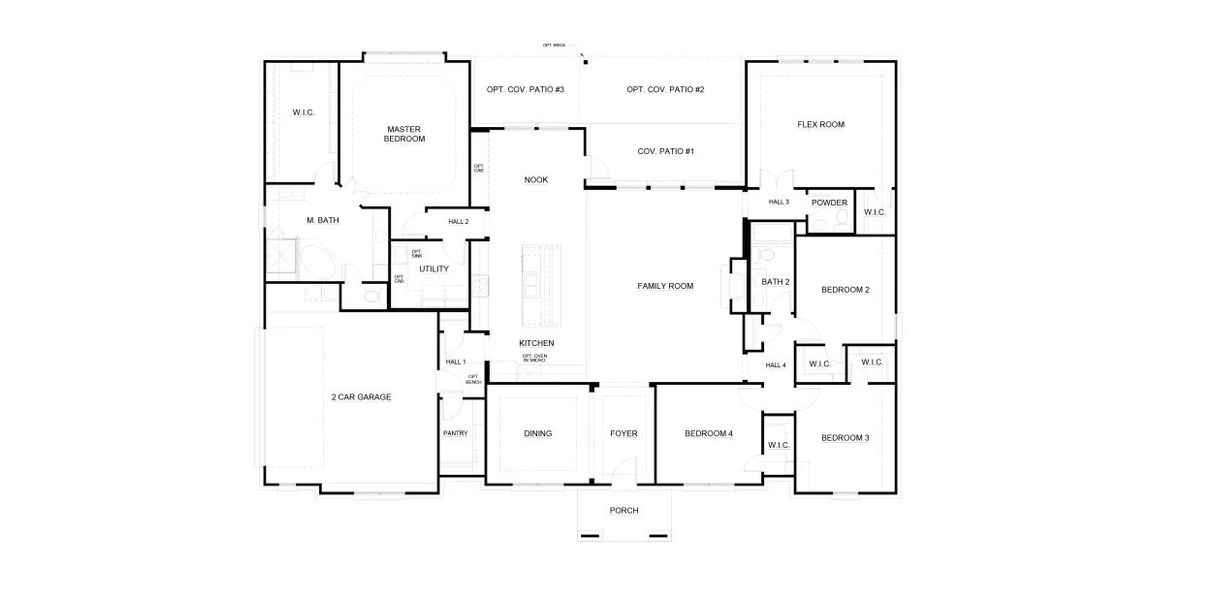 2D floor plan layout of this home in The Meadows, Gunter, TX (Image 4).