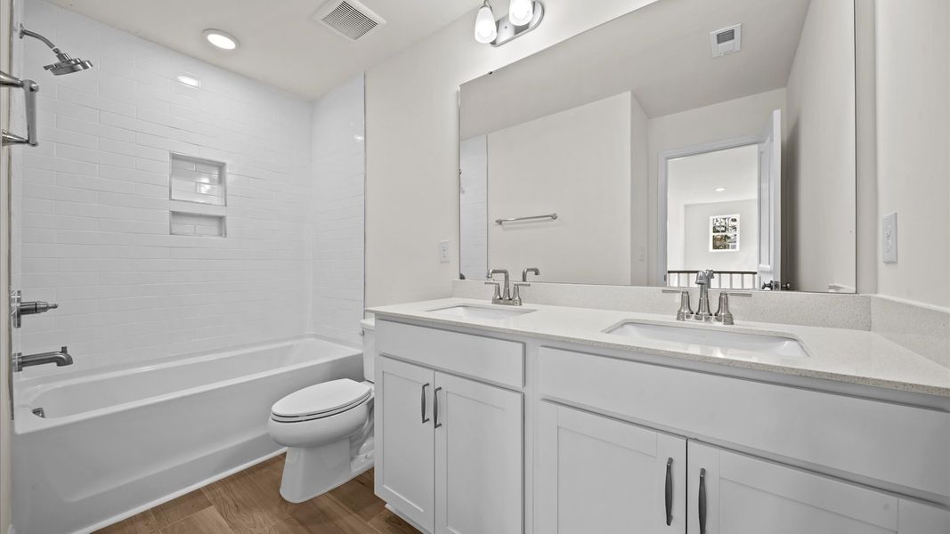 Representative furnished interior of a home built from the Greenwich by DRB Homes in Bellerose, Gibsonville (Image 38).