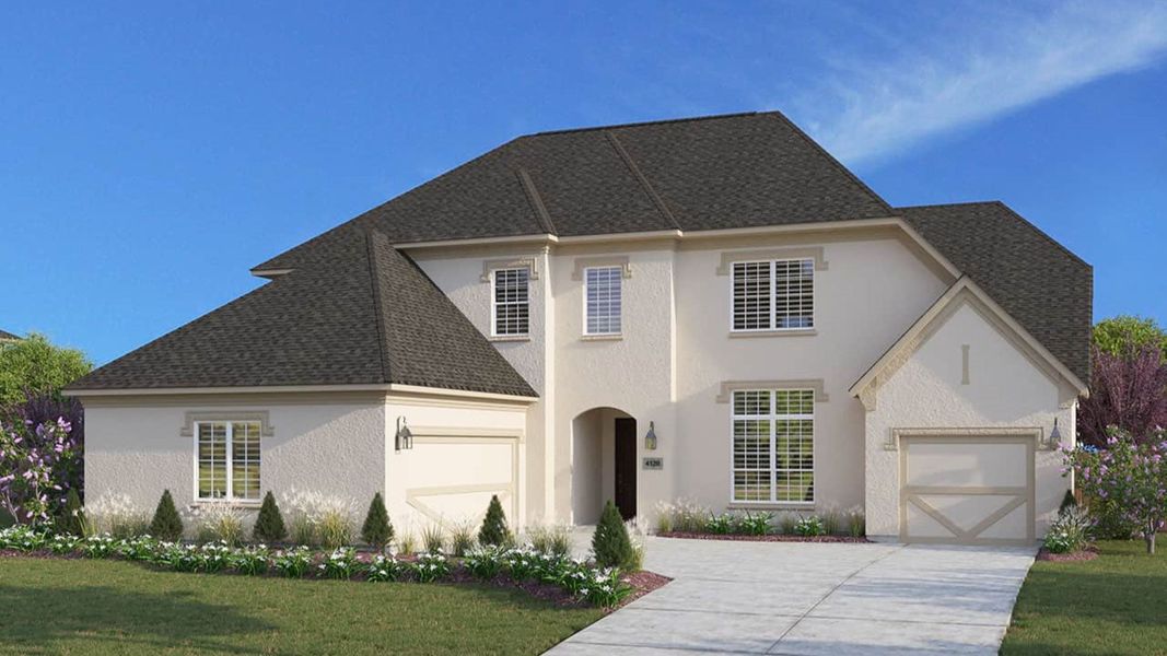 Representative exterior photo of a completed home built from the Oriole by DRB Homes in Oaks at San Gabriel, Georgetown, TX (Image 6).
