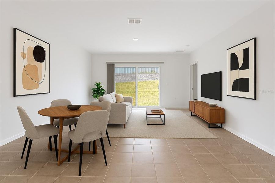 Furnished interior view inside a new home in Waterstone, Groveland (Image 5). Furnished interior view inside a new home in Waterstone, Groveland (Image 5).