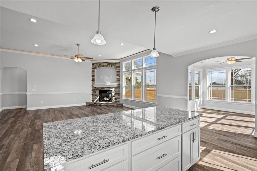 Representative furnished interior of a home built from the Roosevelt by Enchanted Homes in Guadalupe Heights, Seguin (Image 6).