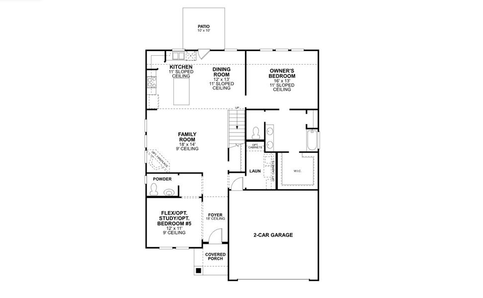 2D floor plan layout for the Bryant - Reserve Series by M/I Homes in LaPrelle, Haslet, TX (Image 3).