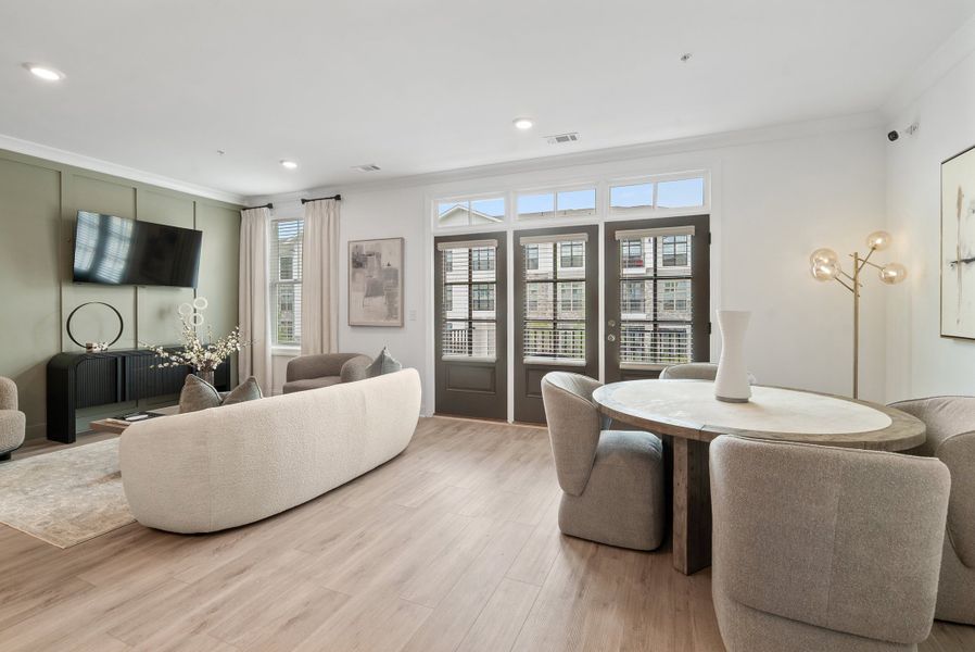 Representative furnished interior of a home built from the The Oleander by The Providence Group in Market Square at Sawnee Village, Cumming (Image 24).