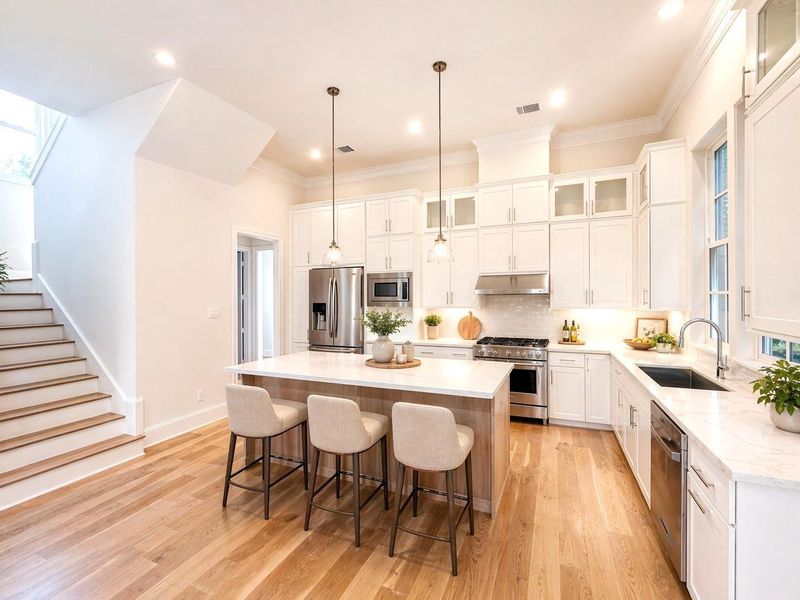 Big Kitchen w/ Tons of Countertop Space - Stacked Cabinetry (Pic was virtually staged, including Fridge was virtually staged)