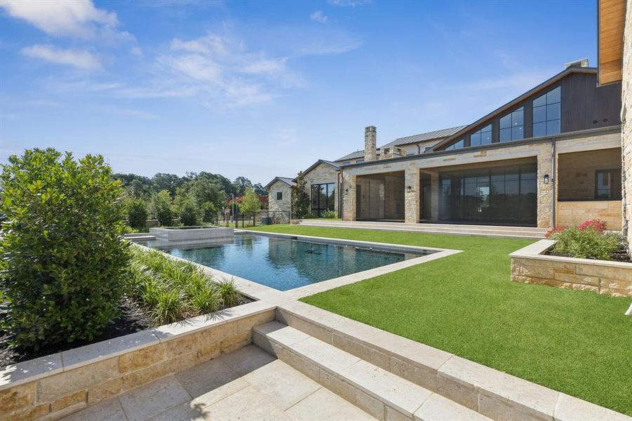 Front exterior of a new home in , Westlake, TX, highlighting curb appeal (Image 24).