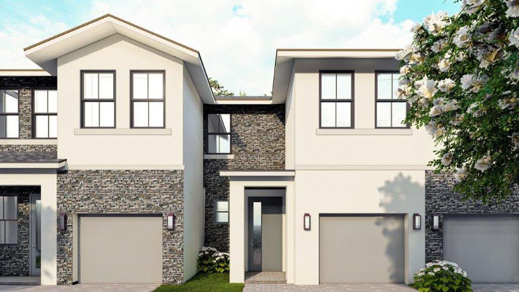 Front exterior of a new home in Vineyards, Davie, FL, highlighting curb appeal (Image 4). Front exterior of a new home in Vineyards, Davie, FL, highlighting curb appeal (Image 4).