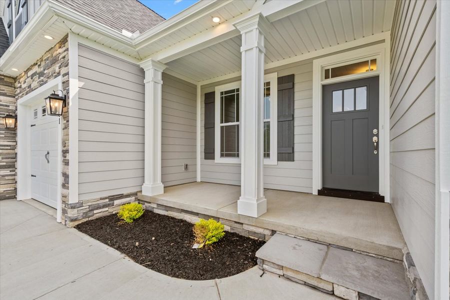 Representative exterior details of a home built from the Hartford Elite by Enchanted Homes in Smokey Hills, Campobello (Image 4).