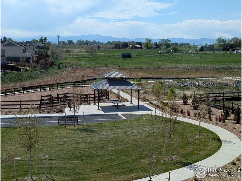 Front exterior of a new home in Highlands Preserve, Mead, CO, highlighting curb appeal (Image 2).