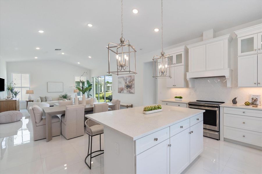 Kitchen, Dining Area & Great Room