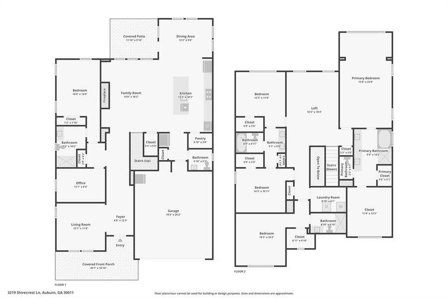 2D floor plan layout of this home in Bailey Fence, Dacula, GA (Image 4).