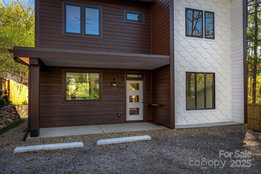 Exterior details and patio area of a home in , Asheville (Image 20). Exterior details and patio area of a home in , Asheville (Image 20).