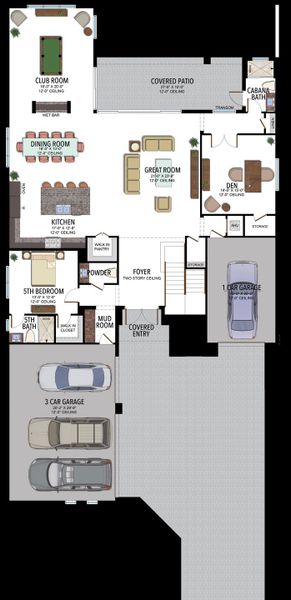 2D floor plan layout for the Santorini by GL Homes in Lotus Edge, Boca Raton, FL (Image 5).