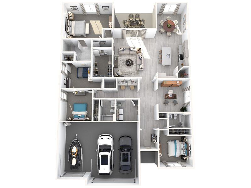 2D floor plan layout for the Jasmine by Meritage Homes in Oakfield Trails - Signature Series, Parrish, FL (Image 4). 2D floor plan layout for the Jasmine by Meritage Homes in Oakfield Trails - Signature Series, Parrish, FL (Image 4).