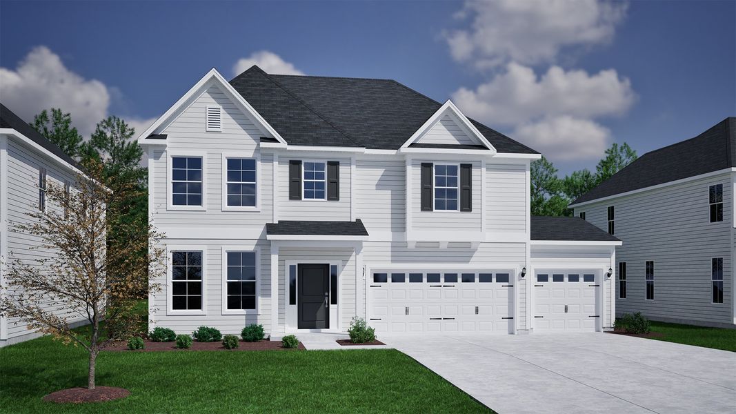 Representative exterior photo of a completed home built from the Keowee - Vanguard Collection by Mungo Homes in Hanes Lake, Winston-Salem, NC (Image 2).