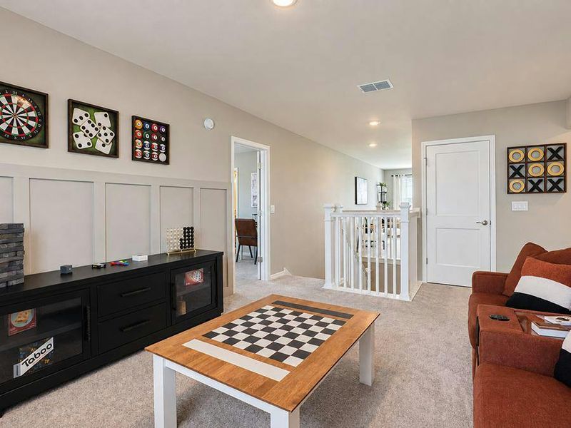 Plus, this home includes flexible-use rooms such as this bonus area at the top of the stairs - Wayfair III by Highland Homes