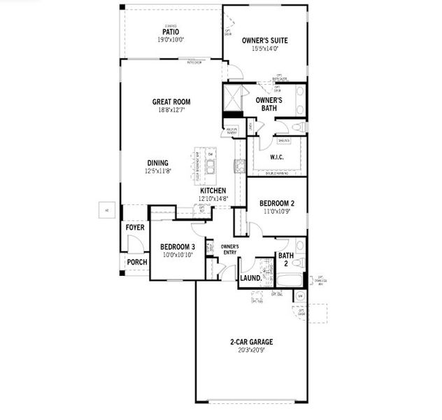 2D floor plan layout of this home in Tyler Ranch, Buckeye, AZ (Image 2). 2D floor plan layout of this home in Tyler Ranch, Buckeye, AZ (Image 2).