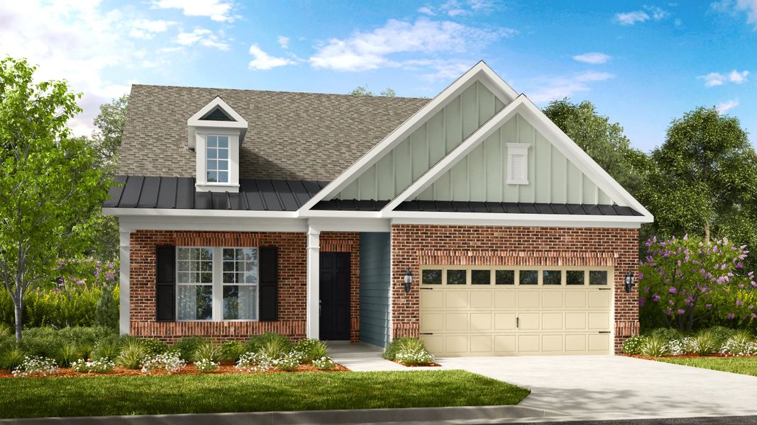 Representative exterior photo of a completed home built from the Pembrooke by Taylor Morrison in Esplanade at Northgate, Indian Trail, NC (Image 18).