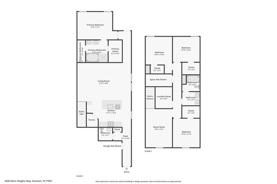 2D floor plan layout of this home in Grand West, Houston, TX (Image 4).