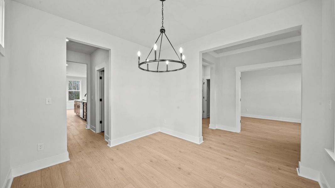 Representative furnished interior of a home built from the Kendrick - Finished Basement by DRB Homes in Pinebrook, Woodruff (Image 3).