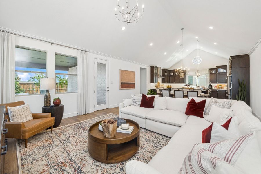 Great room with vaulted ceiling Great room with vaulted ceiling