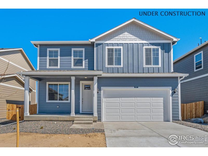 Front exterior of a new home in Settlers Crossing, Commerce City, CO, highlighting curb appeal (Image 20).