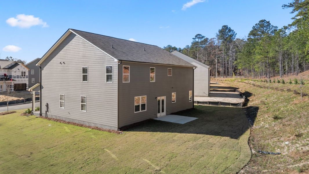 Representative exterior details of a home built from the Mansfield by D.R. Horton in Northwoods at Mirror Lake, Villa Rica (Image 3). Representative exterior details of a home built from the Mansfield by D.R. Horton in Northwoods at Mirror Lake, Villa Rica (Image 3).