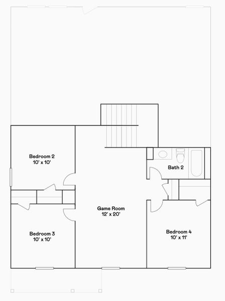 2D floor plan layout of this home in Jones Creek Reserve: Watermill Collection, Richmond, TX (Image 4).