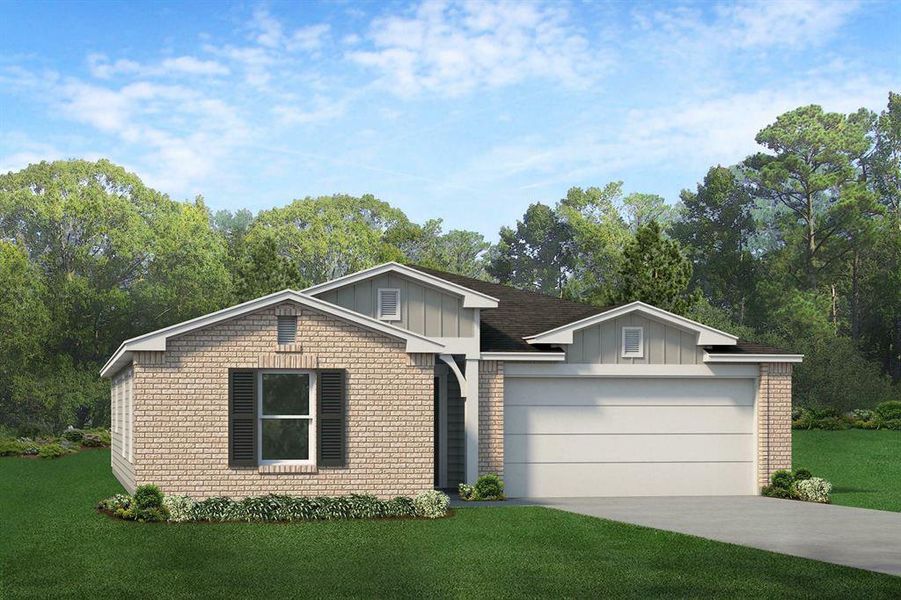 Front exterior of a new home in Courtland Place, Cleburne, TX, highlighting curb appeal (Image 1). Front exterior of a new home in Courtland Place, Cleburne, TX, highlighting curb appeal (Image 1).