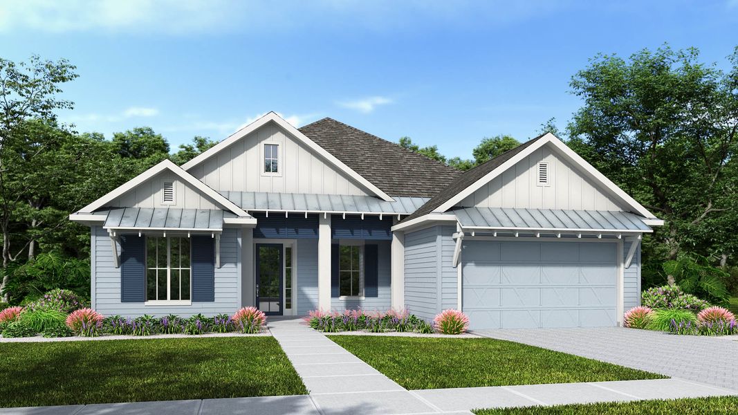 Representative exterior photo of a completed home built from the 2547F by Perry Homes in Glynlea Country Club 60', Port St. Lucie, FL (Image 1).