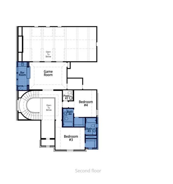 2D floor plan layout of this home in The Grove Frisco: 74ft. lots, Frisco, TX (Image 5).