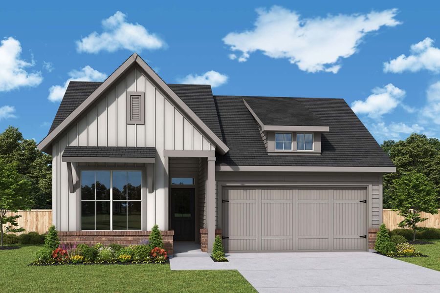 Representative exterior photo of a completed home built from the The Dunlap by David Weekley Homes in Pomona 45' Homesites, Manvel, TX (Image 1).