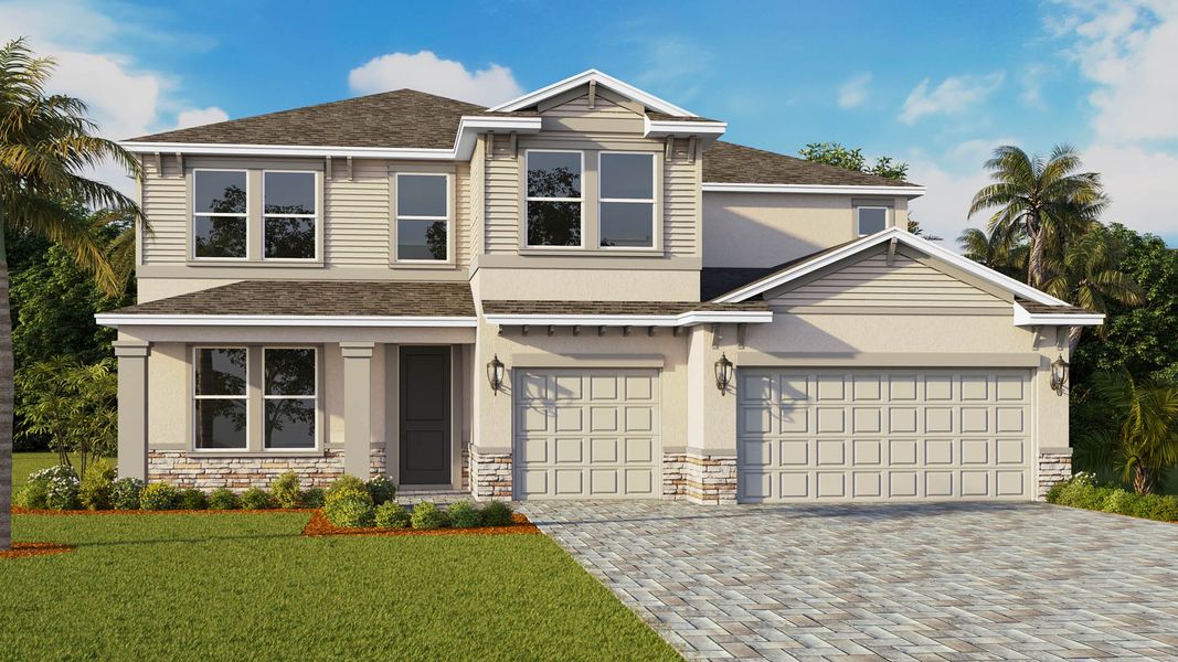 Representative exterior photo of a completed home built from the Jordyn II by D.R. Horton in Harbor Lake Estates, Titusville, FL (Image 4).