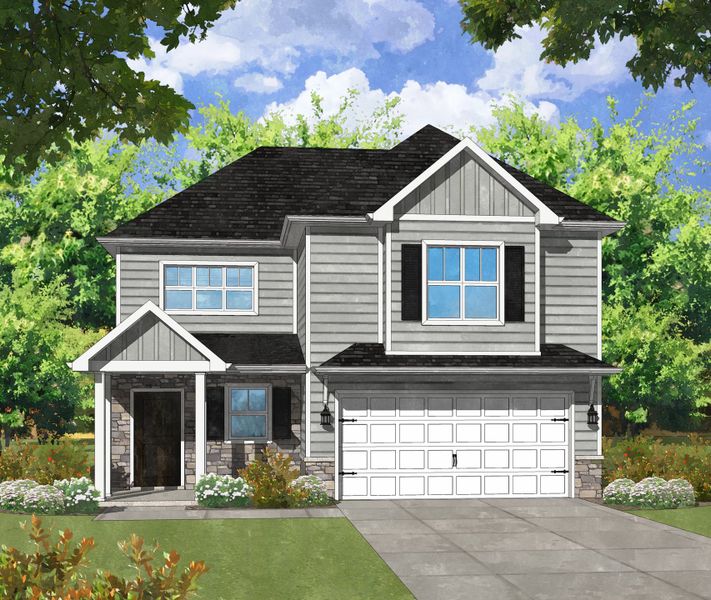 Representative rendering of the exterior for the Brewster by Center Park Homes (Image 6).