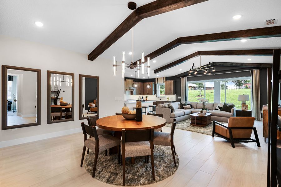 Dining Room and Wood Beams