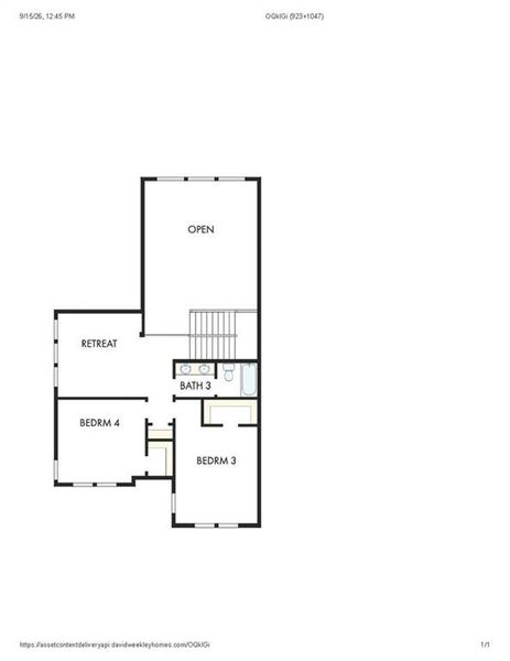 2D floor plan layout of this home in Meadow Brook Farms, Cumming, GA (Image 3).