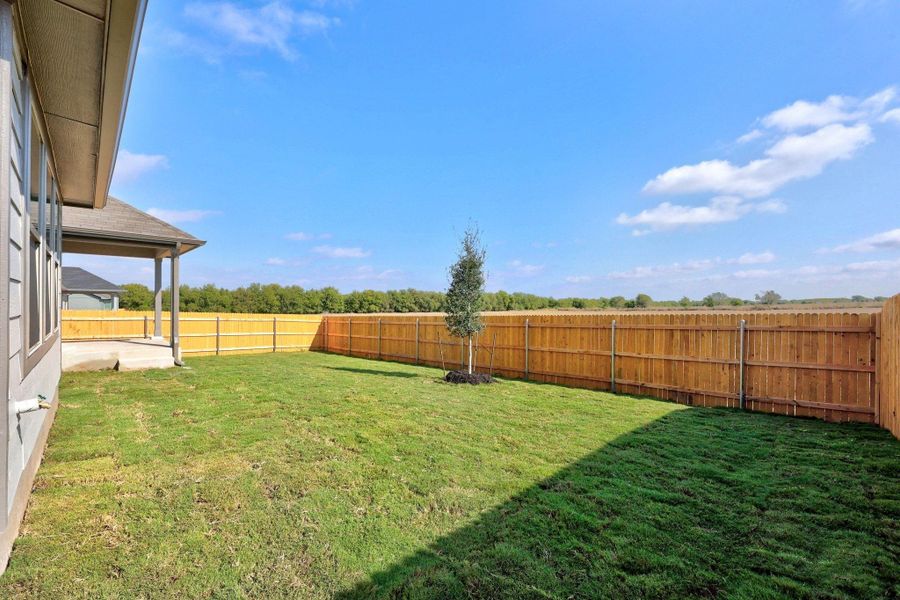 Exterior details and patio area of a home in Prairie Winds, Hutto (Image 17).