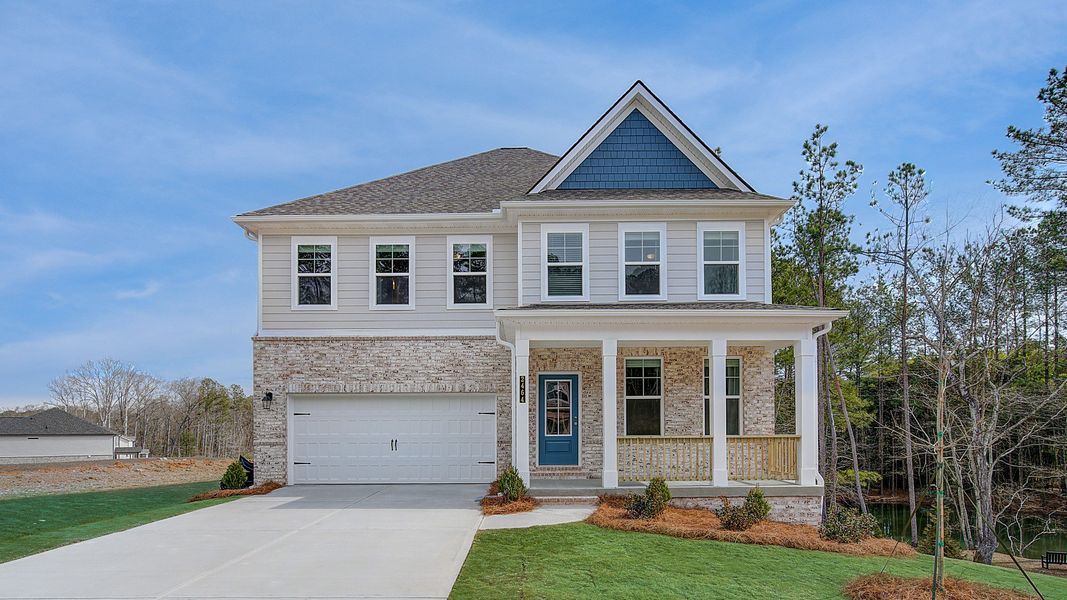 Representative exterior photo of a completed home built from the Wynwood by DRB Homes in Hamilton Lakes, Lawrenceville, GA (Image 27). Representative exterior photo of a completed home built from the Wynwood by DRB Homes in Hamilton Lakes, Lawrenceville, GA (Image 27).