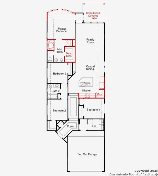 2D floor plan layout of this home in Rhine Valley, Schertz, TX (Image 3).