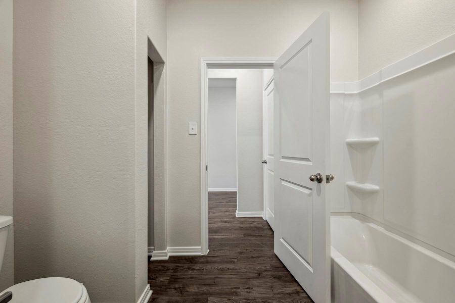 Secondary Bathroom comes with a shower and tub combo