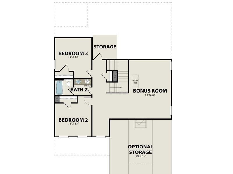 2D floor plan layout of this home in Benders Cove, Mount Juliet, TN (Image 7).